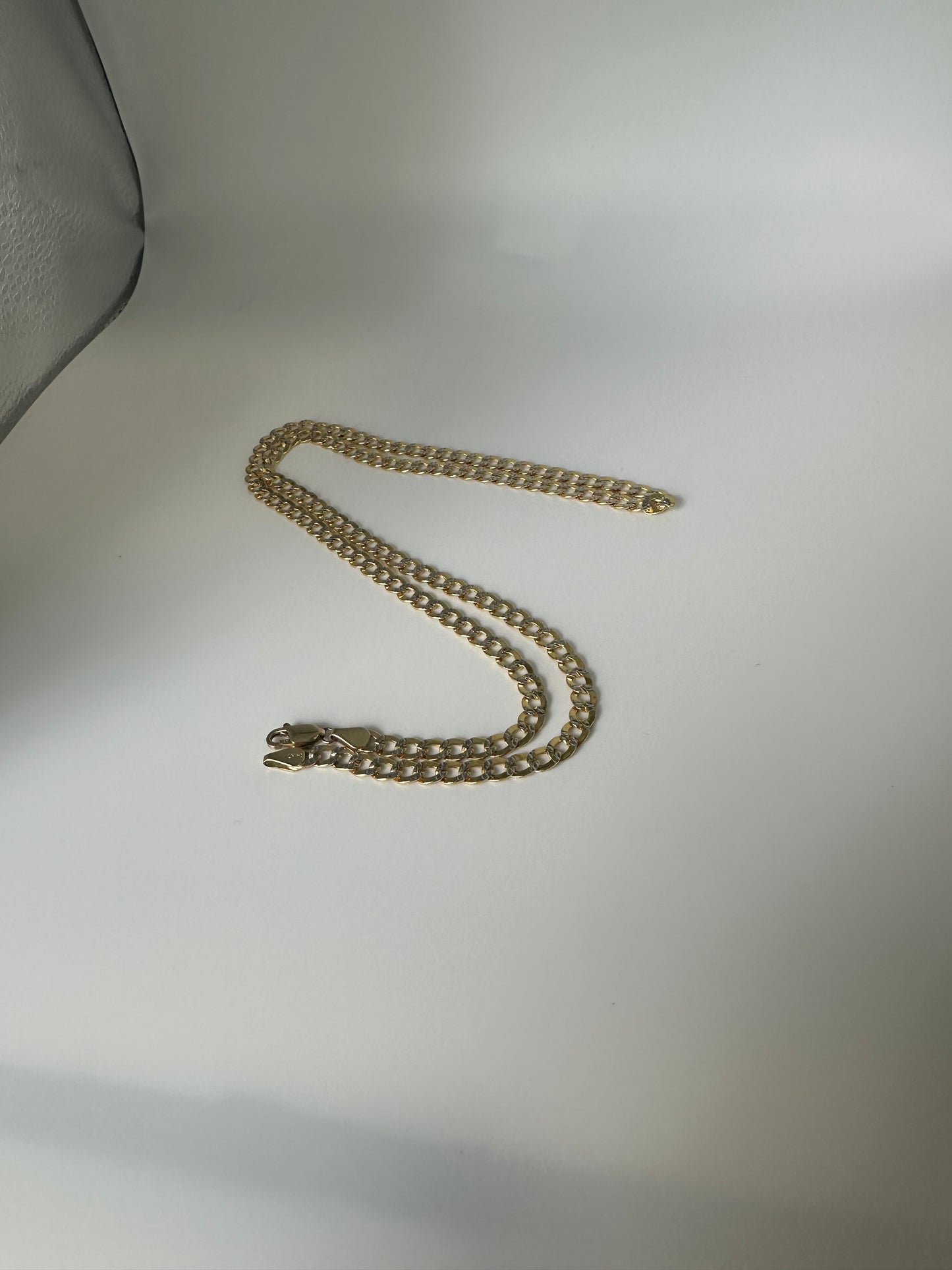 Cadena corte cubano diamantada 24”
