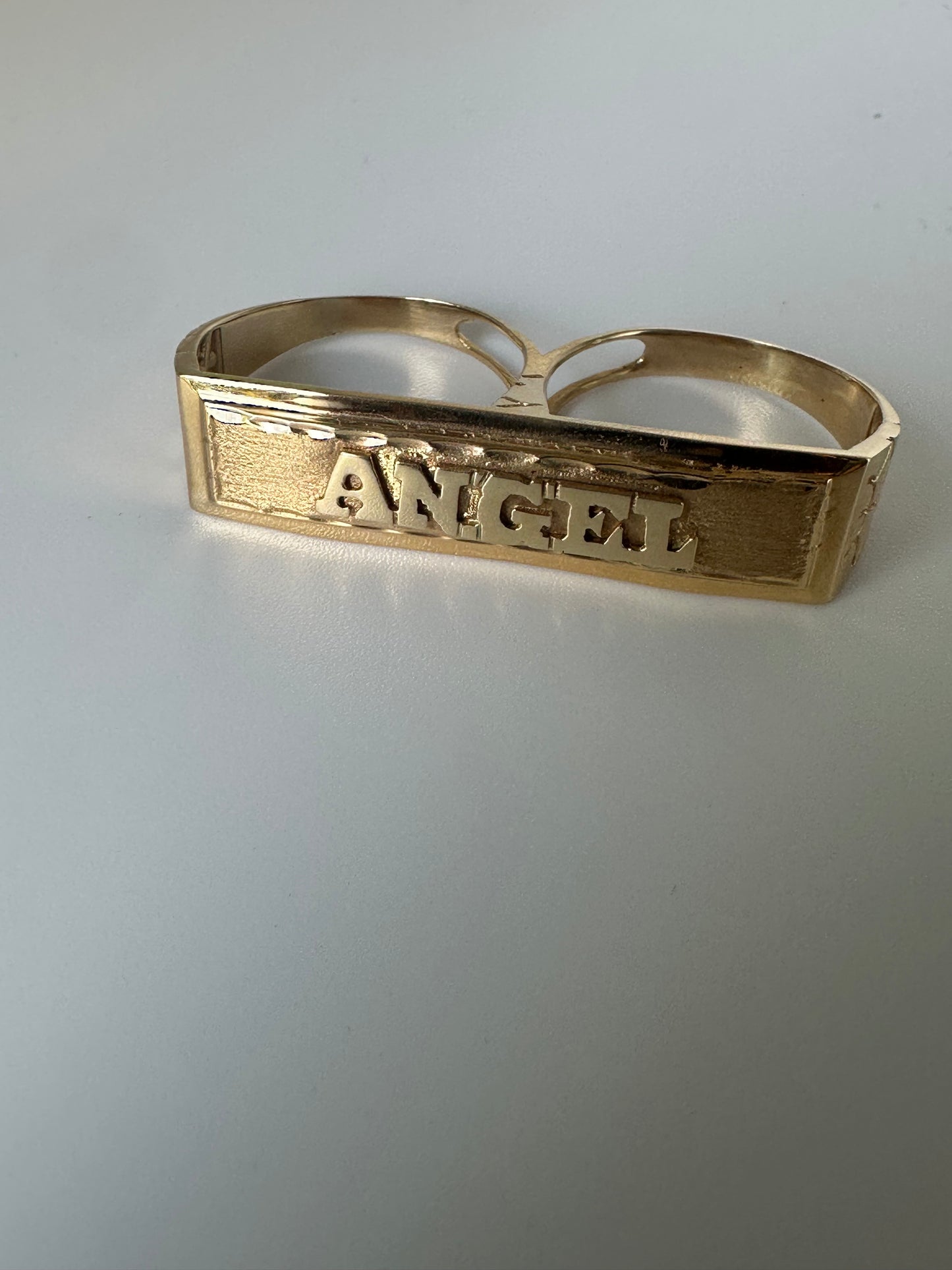 Anillo doble dedo con nombre de “Angel”