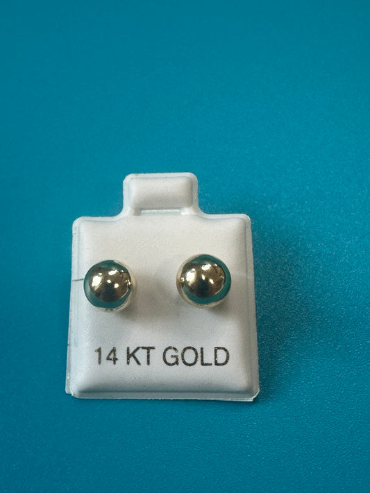 Aretitos bolita oro 14k