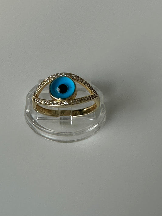Anillo ojo turco con sirconias