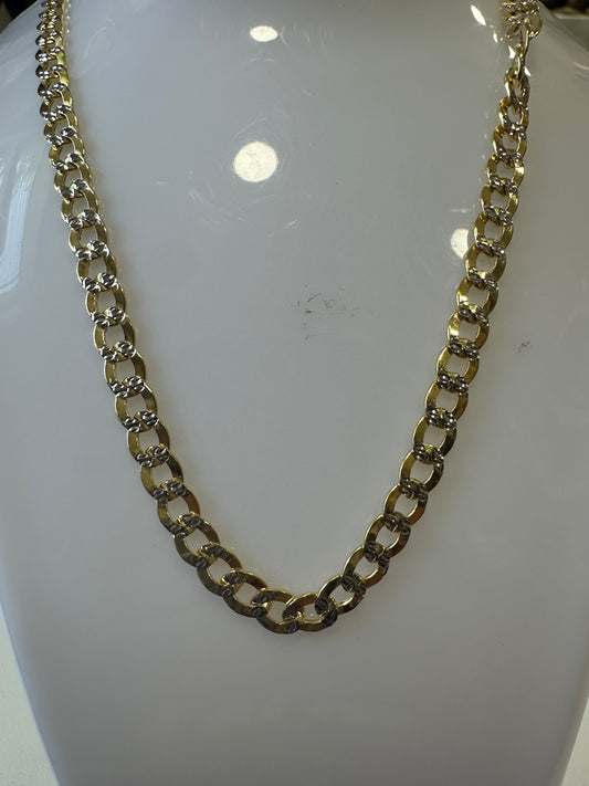 Cadena corte cubano diamantado 24”